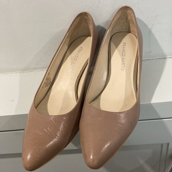 Franco Sarto Rema Brown Pointed Leather Pumps Size 7.5M - Picture 3 of 12
